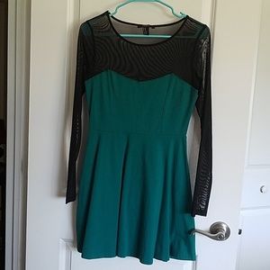 Teal and black dress